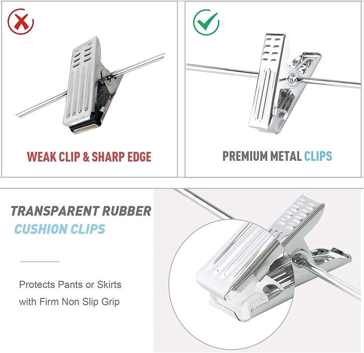 Wooden Suit Hangers Premium Pants Hangers Metal Clips